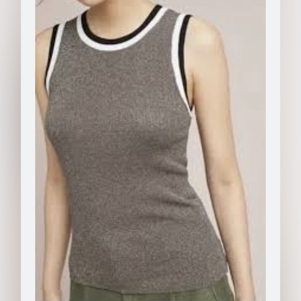 Anthropologie Moth Valeria Shine Sparkle Metallic Knit Tank Top Medium